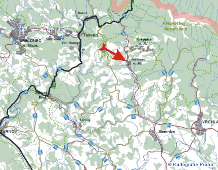 Mapa Kr�lov�hadeck�ho kraje.